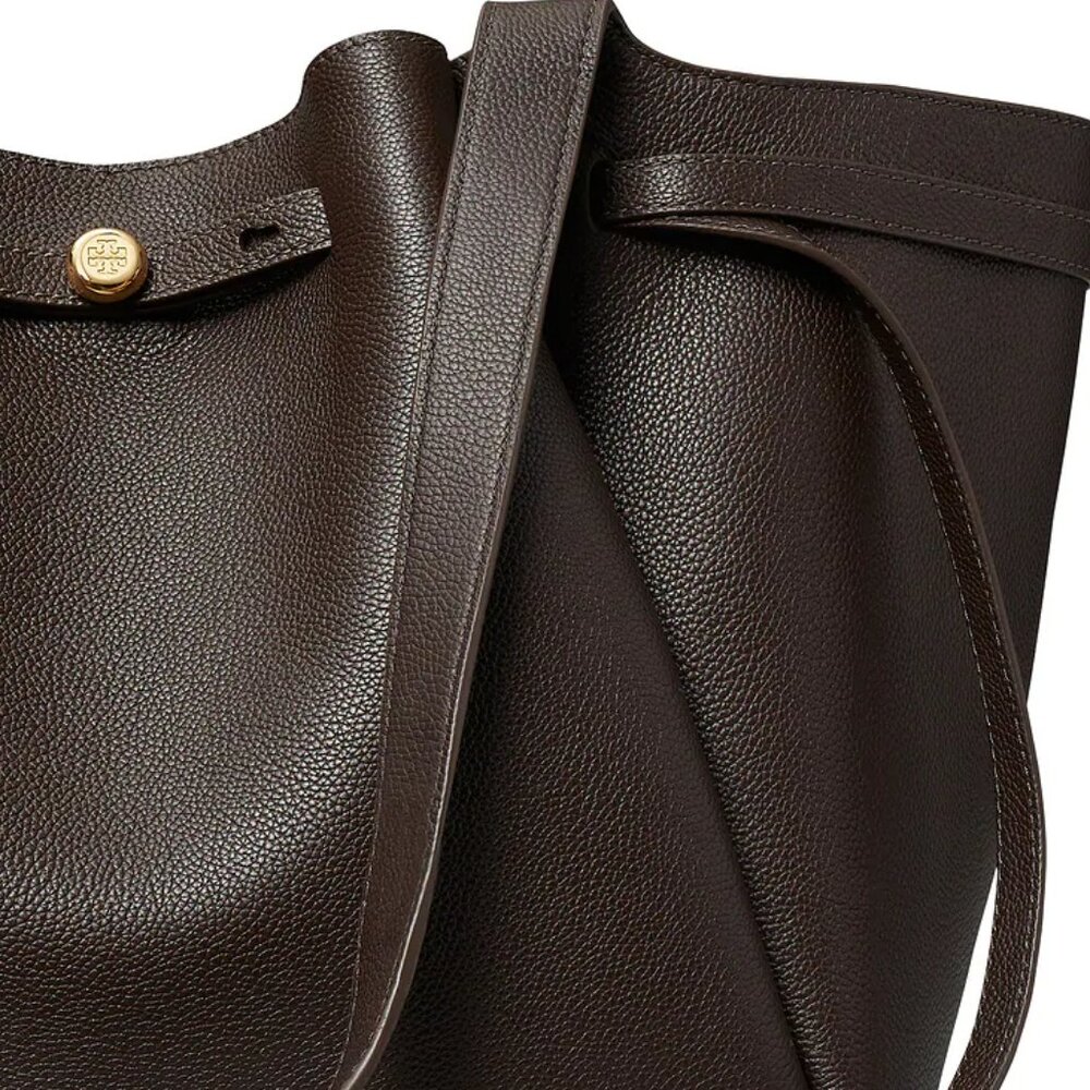 NWT ✅ TORY BURCH ROMY TOTE (LARGE) #163388  DEEP BROWN✨ NWT, DUST BAG - Picture 10 of 16